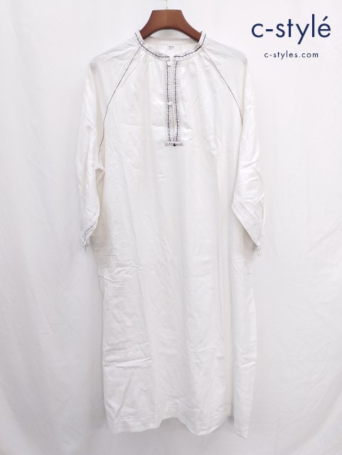 45R フォーティファイブアール インドカディ カフタン ドレス 0 ホワイト ワンピース