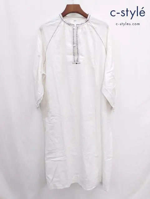 45R フォーティファイブアール インドカディ カフタン ドレス 0 ホワイト ワンピース