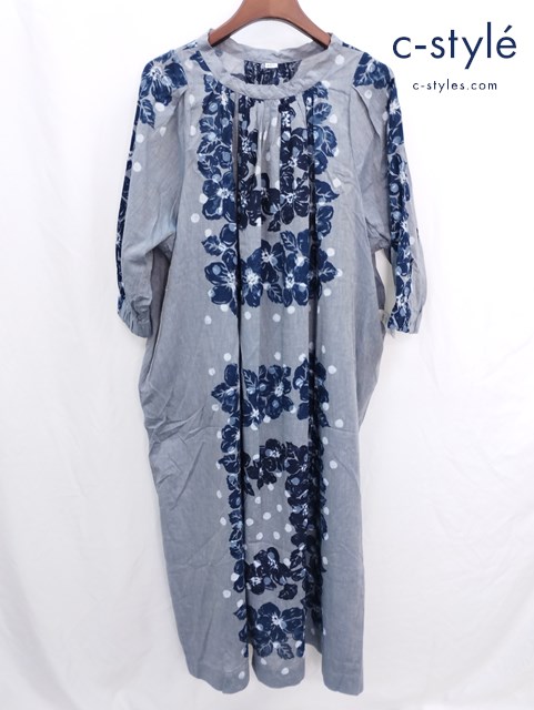 45R フォーティファイブアール 度甘平のアロハバンダナドレス 0 ブルー系 ワンピース