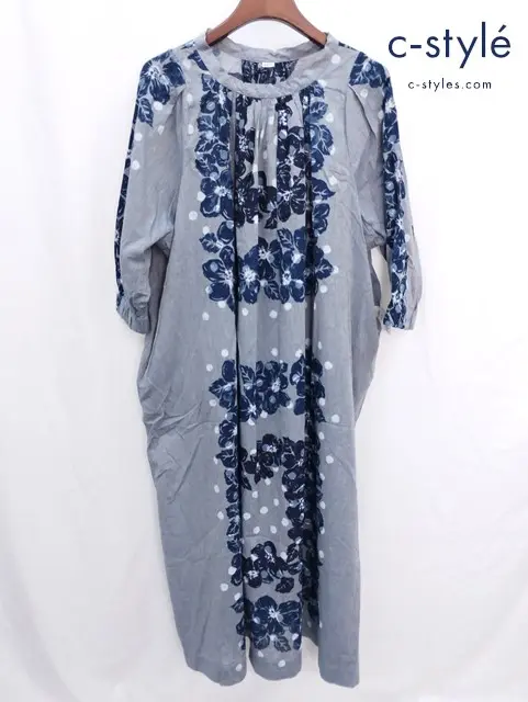 45R フォーティファイブアール 度甘平のアロハバンダナドレス 0 ブルー系 ワンピース