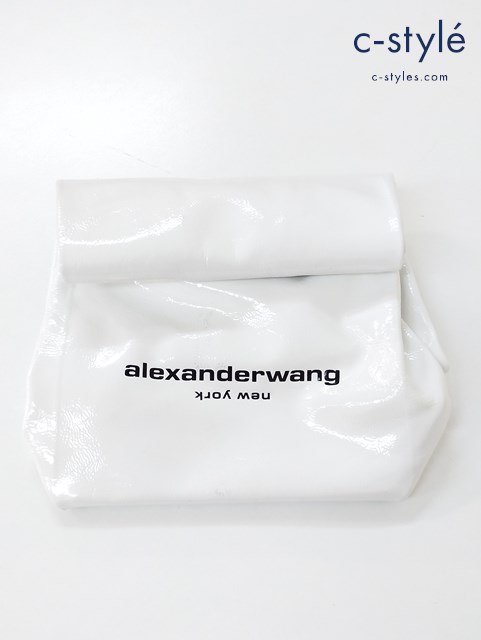 Alexander Wang アレキサンダーワン パテントレザー クラッチバッグ ホワイト