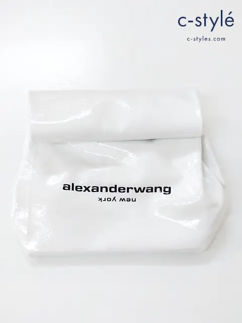 Alexander Wang アレキサンダーワン パテントレザー クラッチバッグ ホワイト