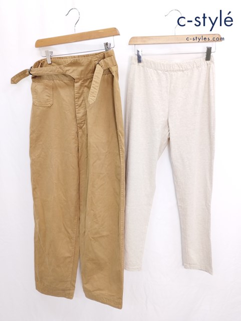 45R フォーティファイブアール 天竺のスパッツ Bakkurii パンツ 2 ベージュ系 茶系 レディース