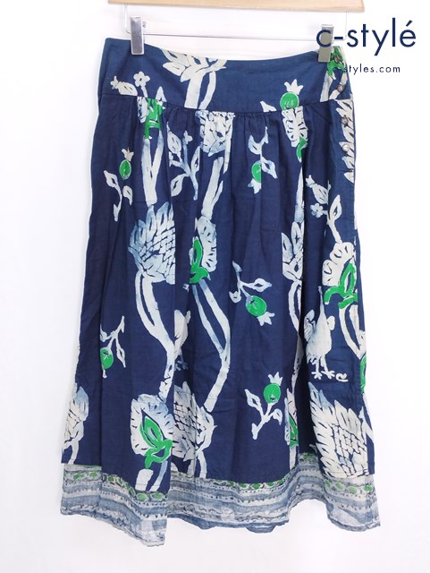 45R フォーティファイブアール スカート 1 インディゴ 総柄 コットン