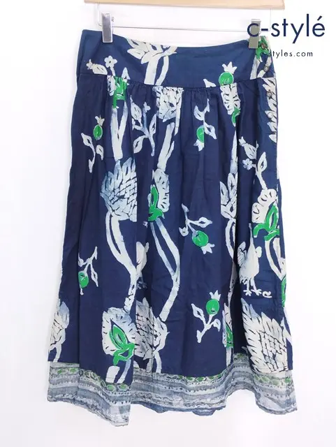 45R フォーティファイブアール スカート 1 インディゴ 総柄 コットン