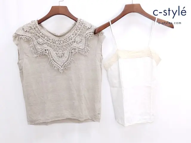 45R フォーティファイブアール キャミソール ホワイト ノースリーブブラウス 3 ベージュ系 レディース