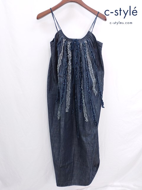 Badou-R ノースリーブ デニムワンピース 1 インディゴ フリル 45R