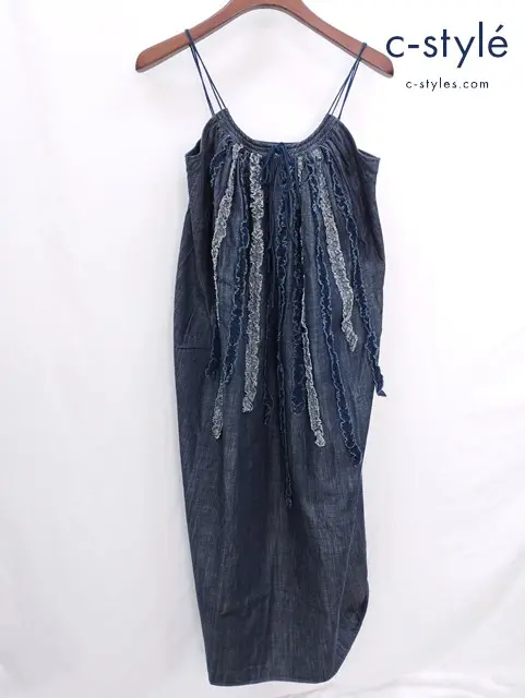 Badou-R ノースリーブ デニムワンピース 1 インディゴ フリル 45R