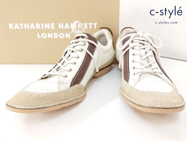KATHARINE HAMNETT キャサリンハムネット スニーカー 25 ベージュ系 31428 634Y4015 レザー