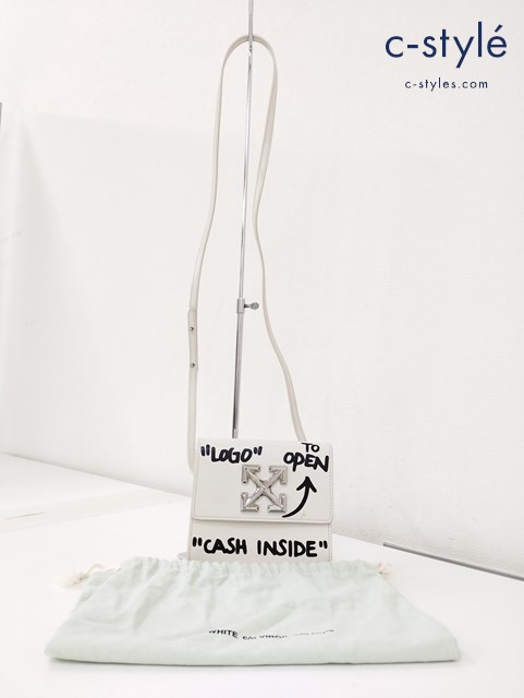 OFF WHITE オフホワイト ショルダーバッグ ホワイト Jitney 0.7 Cash Inside
