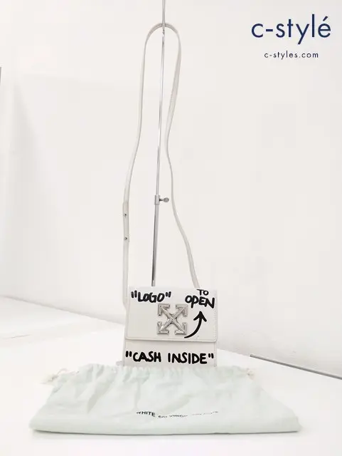 OFF WHITE オフホワイト ショルダーバッグ ホワイト Jitney 0.7 Cash Inside