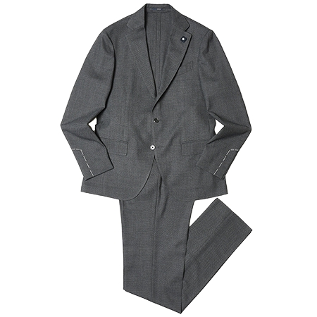 LARDINI(ラルディーニ) スーツ ADVANCEアドヴァンス ポリウールストレッチバーズアイ3B1プリーツスーツ 86107AQ401