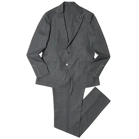 LARDINI(ラルディーニ) スーツ ADVANCEアドヴァンス ポリウールストレッチバーズアイ3B1プリーツスーツ 86107AQ401