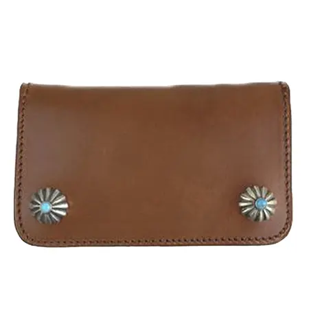 LARRY SMITH(ラリースミス) ウォレット TURQUOISE SHELL CONCHA CUSTOM TRUCKERS WALLET Brown