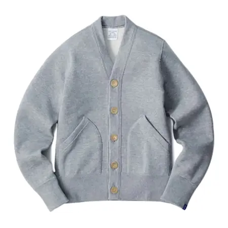 LOOPWHEELER(ループウィラー) カーディガン LW180 吊り編みカーディガン　グレーメランジ