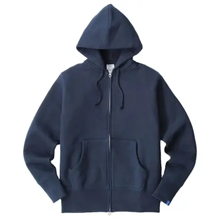 LOOPWHEELER(ループウィラー) パーカー LW09 丸胴吊り編みジップフーディ　マリン(ネイビー)