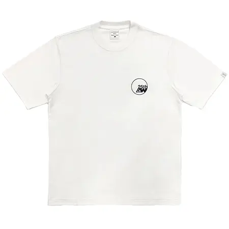 LOOPWHEELER(ループウィラー) Tシャツ LW16 ミドルウェイト吊り天竺 LW25周年記念サークルTシャツ　ホワイト