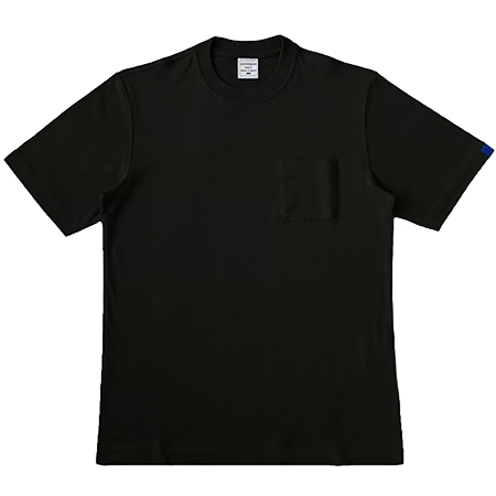 LOOPWHEELER(ループウィラー) Tシャツ LW56 ミドルウェイト吊り天竺 クルーネックポケットTシャツ　ブラック