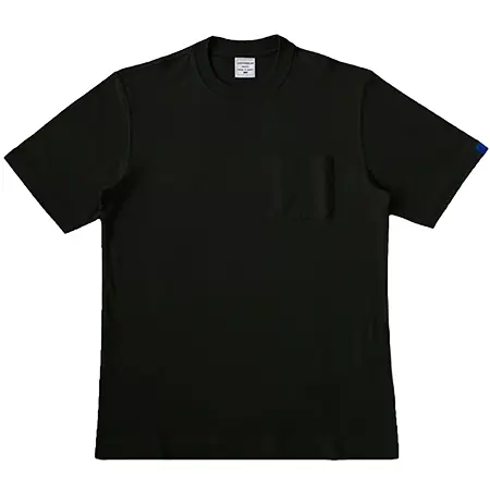 LOOPWHEELER(ループウィラー) Tシャツ LW56 ミドルウェイト吊り天竺 クルーネックポケットTシャツ　ブラック