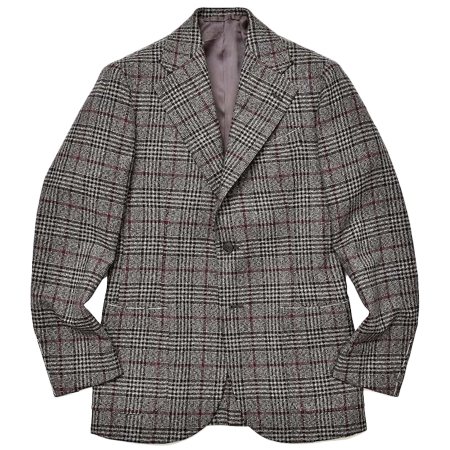 Luca Grassia(ルカグラシア) ジャケット ウール メランジ グレンチェック ウィンドウペーン シングル3Bジャケット