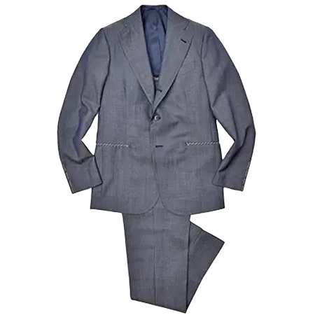 Luca Grassia(ルカグラシア) スーツ ウール モヘア デニム 1プリーツ シングル3Bスーツ