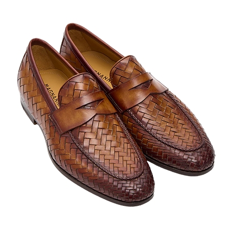 MAGNANNI(マグナーニ) ローファー FLEX ウーブンコインローファー ライトブラウン 24461 LBR