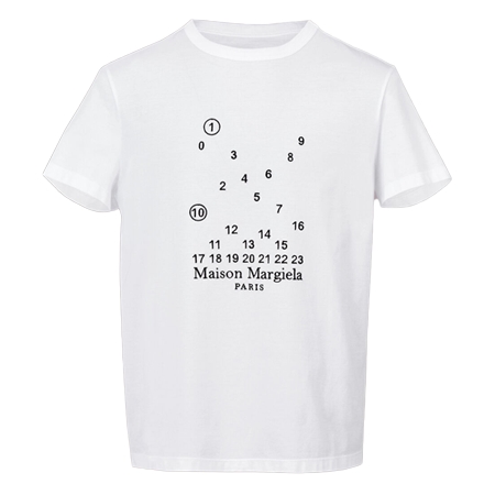 Maison Margiela(メゾンマルジェラ) Tシャツ ナンバリングロゴ　マコ コットン Tシャツ