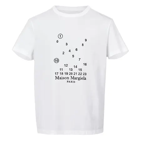 Maison Margiela(メゾンマルジェラ) Tシャツ ナンバリングロゴ　マコ コットン Tシャツ