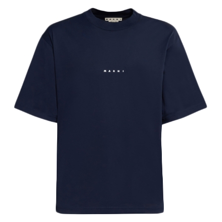 MARNI(マルニ) Tシャツ ブラック ロゴ入りオーガニックコットン製Tシャツ