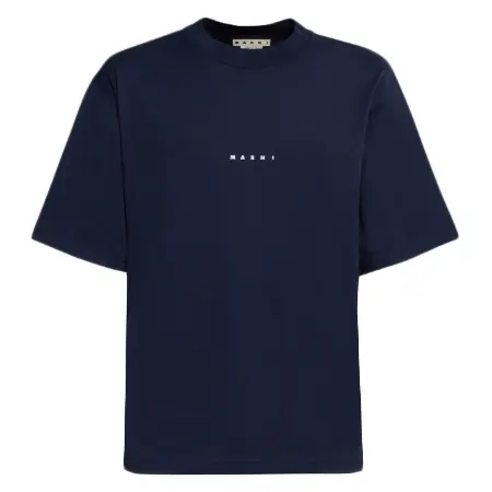 MARNI(マルニ) Tシャツ ブラック ロゴ入りオーガニックコットン製Tシャツ
