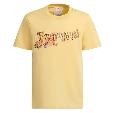 MARNI(マルニ) Tシャツ プリント入りイエローのオーガニックジャージー製レギュラーフィットTシャツ