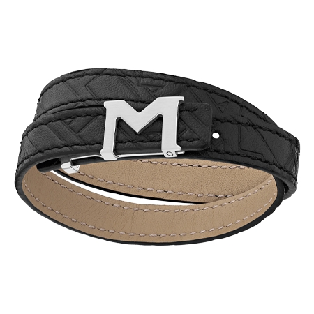 MONTBLANC(モンブラン) ブレスレット エンボス加工のモンブラン Mロゴ ブラック