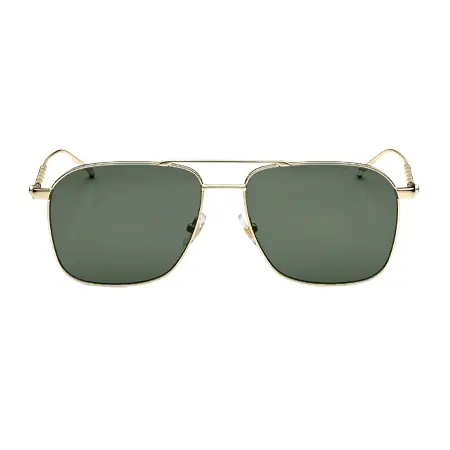 MONTBLANC(モンブラン) メガネ ゴールドカラーのメタルフレームがあしらわれた、レクタンギュラーサングラス