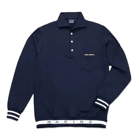 muta MARINE(ムータマリン) ポロシャツ ウォームポンチ ヘムリブポロシャツ（長袖）