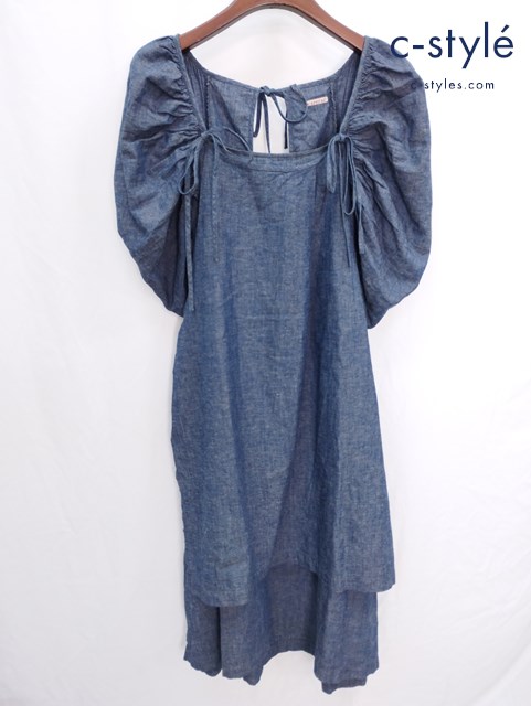 KAPITAL キャピタル チュニック ワンピース インディゴ系 綿 麻 日本製 岡山児島工場産
