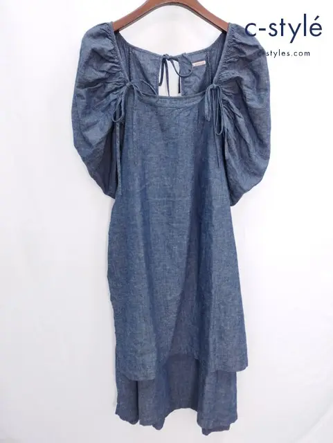 KAPITAL キャピタル チュニック ワンピース インディゴ系 綿 麻 日本製 岡山児島工場産