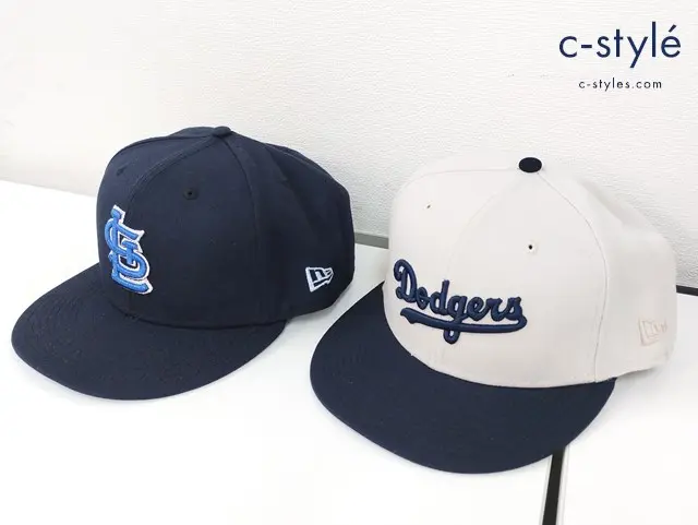 NEWERA キャップ 7・7/8 62.5ｃｍ クリーム系 ロサンゼルス・ドジャース ネイビー系 セントルイス・カージナルス