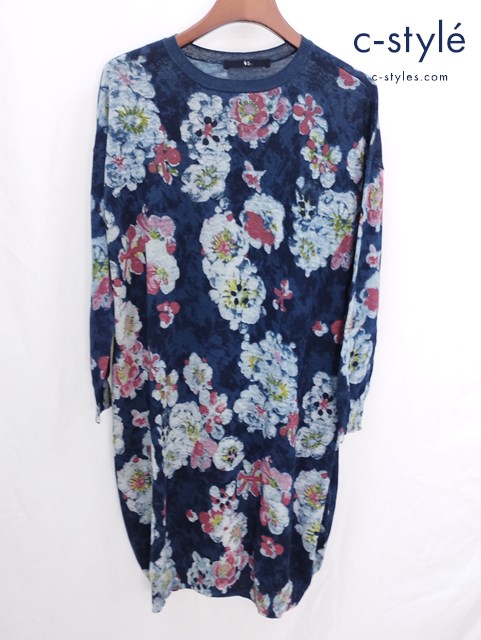 45R フォーティファイブアール インディゴ梅小紋ギマニットワンピース 0 コットン