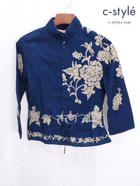 45R フォーティファイブアール ブラウス 2 インディゴ コットン 花柄 レディース