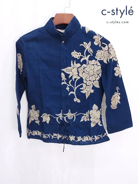 45R フォーティファイブアール ブラウス 2 インディゴ コットン 花柄 レディース