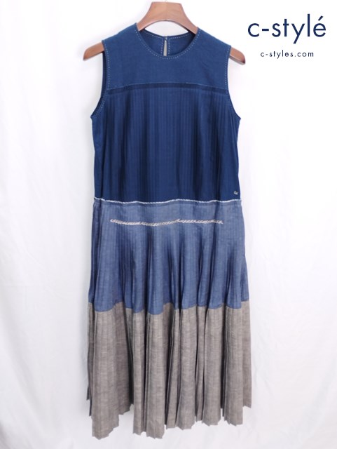 45R フォーティファイブアール ノースリーブ ワンピース 0 インディゴ系 コットン