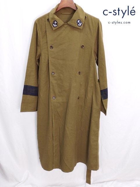 45R フォーティファイブアール 再び もめん布の後染コート 3 カーキ レディース
