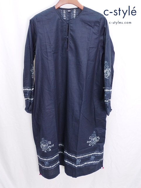 45R フォーティファイブアール ワンピース ネイビー 柄