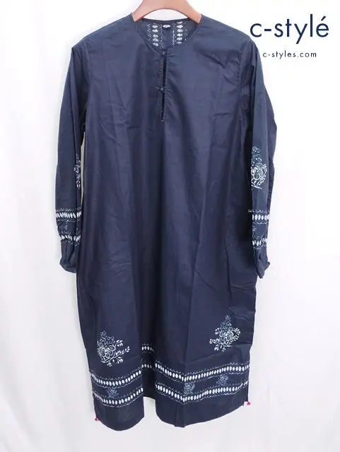 45R フォーティファイブアール ワンピース ネイビー 柄