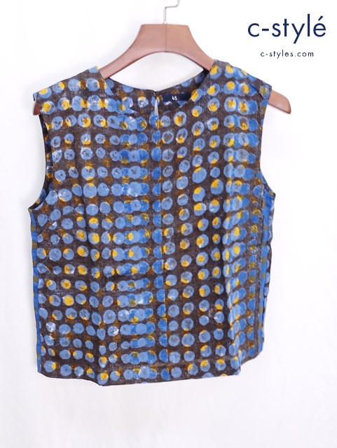 45R フォーティファイブアール ノースリーブ ブラウス 2 マルチカラー ドット 水玉 コットンリネン