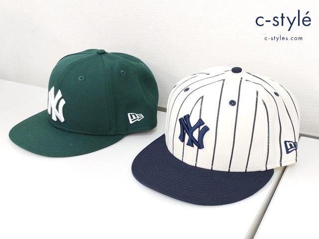 NEWERA ニューエラ キャップ 7・7/8 62.5cm グリーン クリーム系 NY ニューヨーク・ヤンキース 59FIFTY