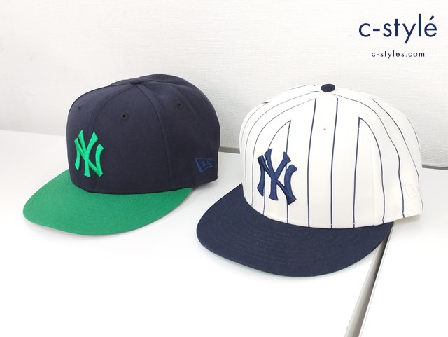 NEWERA ニューエラ キャップ 7・7/8 62.5cm クリーム系 ネイビー系 NY ニューヨーク・ヤンキース 59FIFTY