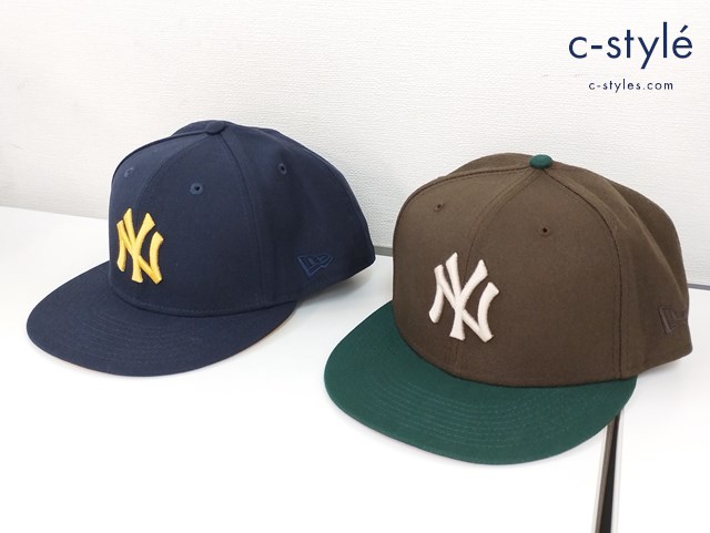 NEWERA ニューエラ キャップ 7・7/8 62.5cm ネイビー系 ブラウン系 NY ニューヨーク・ヤンキース 59FIFTY