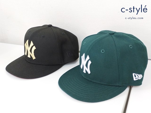 NEWERA ニューエラ キャップ 7・7/8 62.5cm ブラック グリーン NY ニューヨーク・ヤンキース 59FIFTY