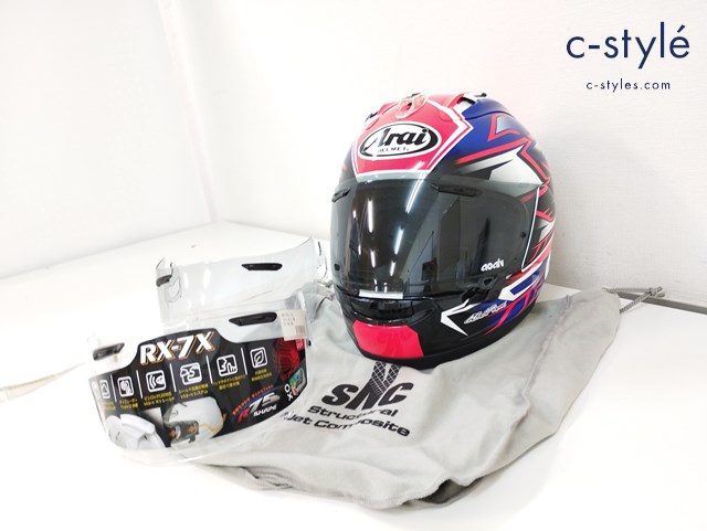 Arai アライ フルフェイス 57.58cm マルチカラー 製造年月日 2019/09/10 RX-7X GHOST バイク用品